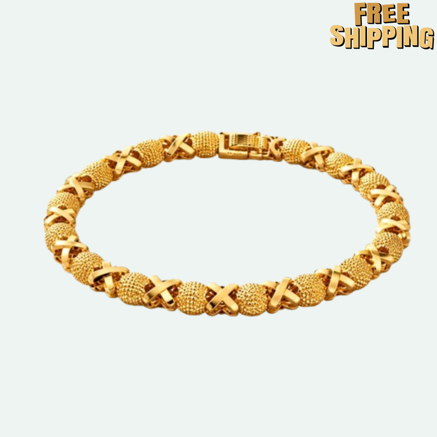Textured Gold Heart Bracelet